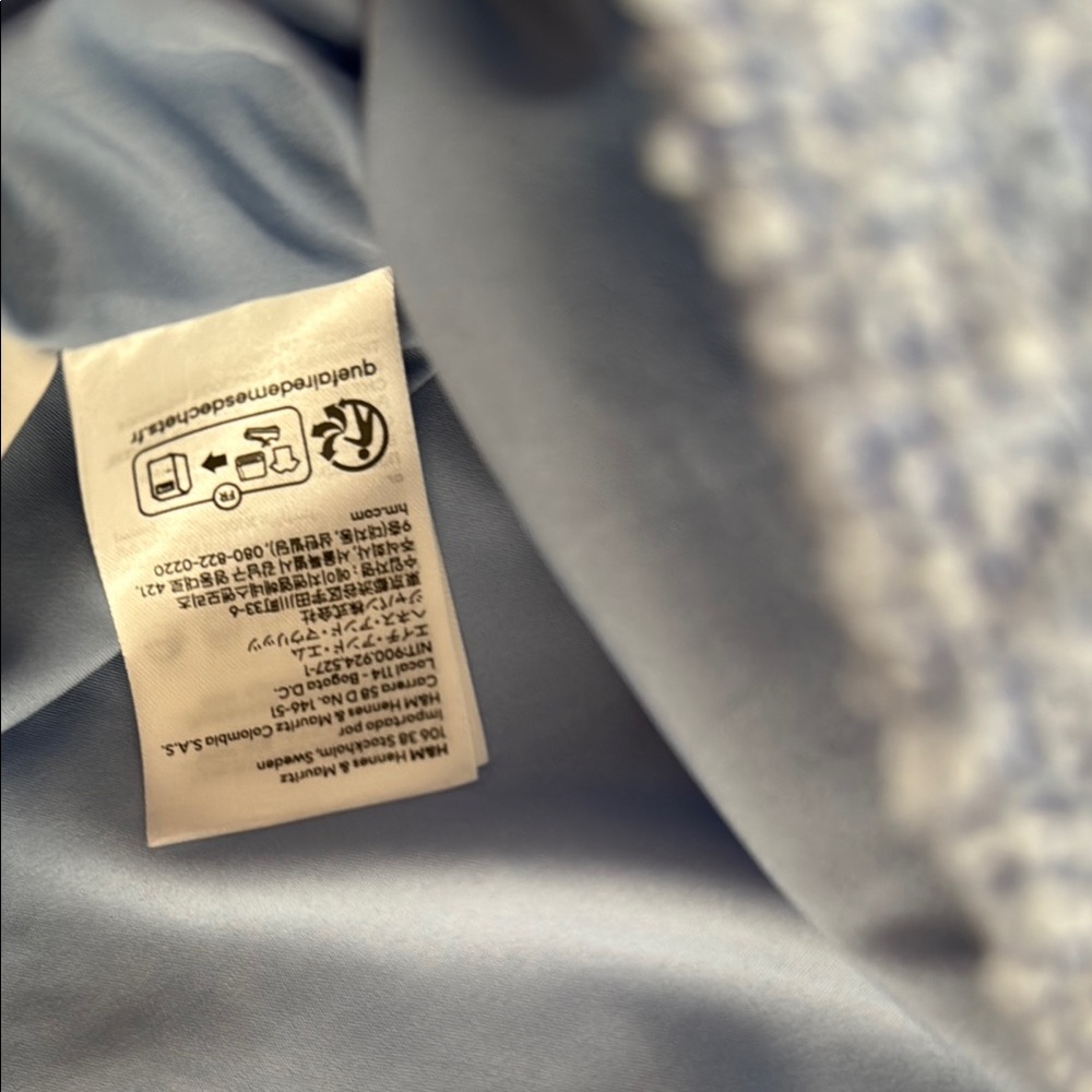 Blue Cropped Button-Up Jacket - Picture 6 of 7